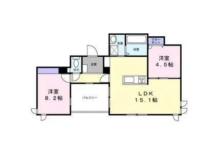 メゾン紬(2LDK/2階)の間取り写真