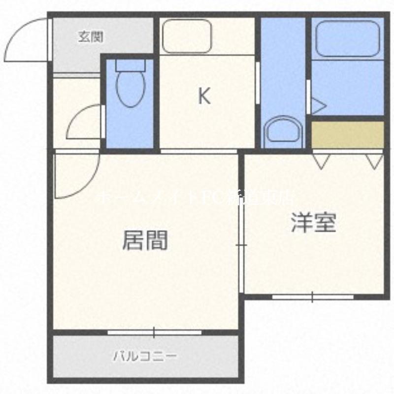レラステージ26(1DK/4階)の間取り写真