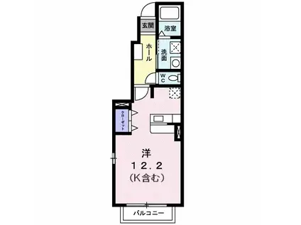 メラ ロッソ プリモ(1K/1階)の間取り写真