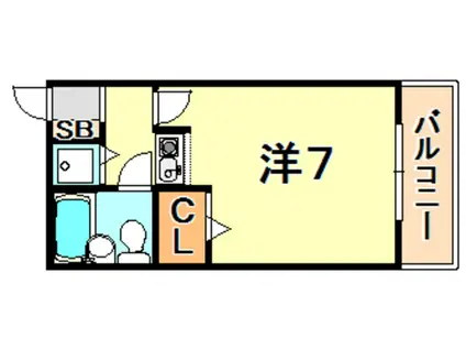エスコートパレス(1K/1階)の間取り写真