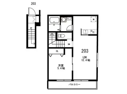 VISTA宮前(1LDK/2階)の間取り写真