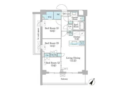 NIIYA平和台(3LDK/2階)の間取り写真