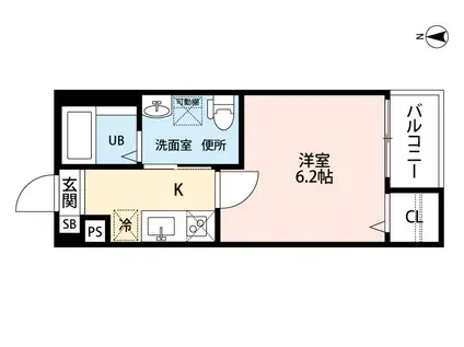 ペトリコール砂田(1K/3階)の間取り写真