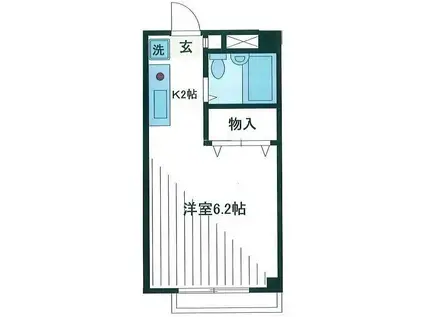 アスティオン駒場(1K/2階)の間取り写真