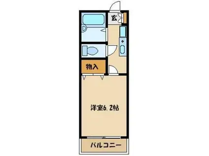 リリーベル(1K/2階)の間取り写真