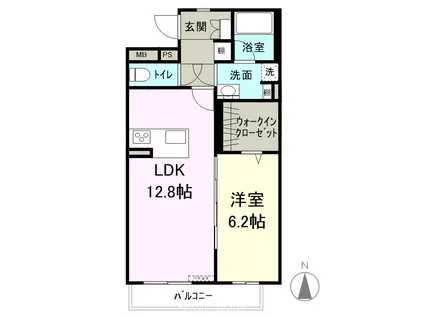 アライブV(1LDK/1階)の間取り写真