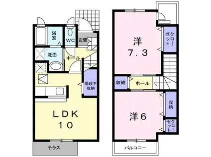 ベル オーブ(2LDK/1階)の間取り写真