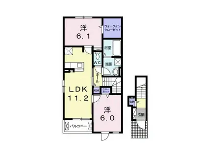 サンテラス中央(2LDK/2階)の間取り写真