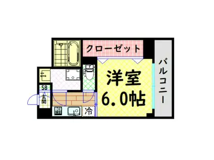 大一フロント(1K/4階)の間取り写真