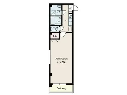 カーサノザキVII(1K/3階)の間取り写真