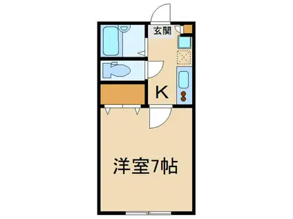 AZEST-RENT鷹の台(1K/2階)の間取り写真