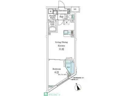CREATIF駒澤大学前(1LDK/3階)の間取り写真
