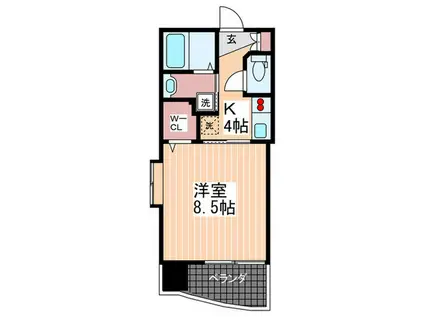 ルービンス観音町(1K/3階)の間取り写真