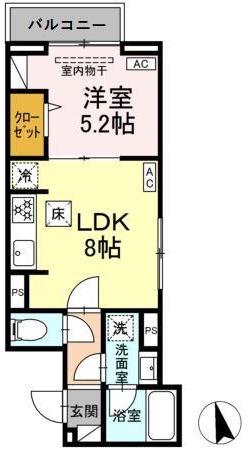 板橋区前野町1丁目PJ(1LDK/1階)の間取り写真