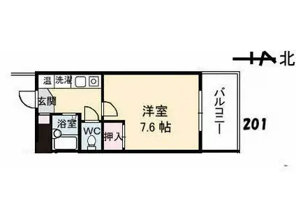 照島マンション(1K/2階)の間取り写真