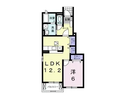 フィデールSAKURA I(1LDK/1階)の間取り写真