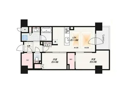 ファインレジデンス烏丸五条(2LDK/2階)の間取り写真