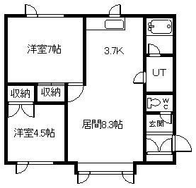 ミントハウス(2LDK/2階)の間取り写真