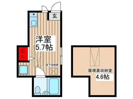プラート(ワンルーム/1階)の間取り写真