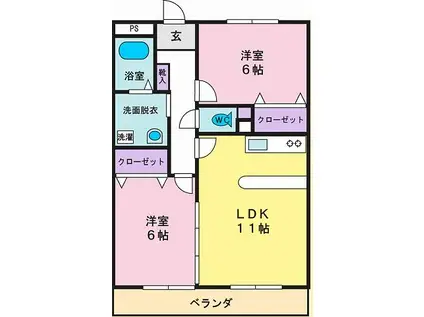 グランヴェルジュ(2LDK/1階)の間取り写真