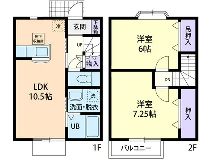 VENT VERT DAITENPAKU(2LDK/1階)の間取り写真