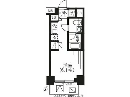 プレミアムキューブ横浜(1K/8階)の間取り写真