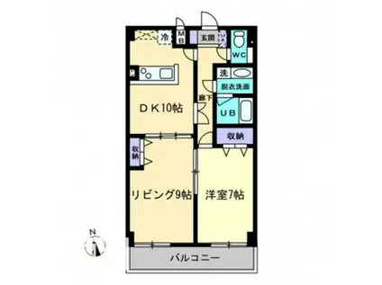 AXS空港通(1LDK/8階)の間取り写真