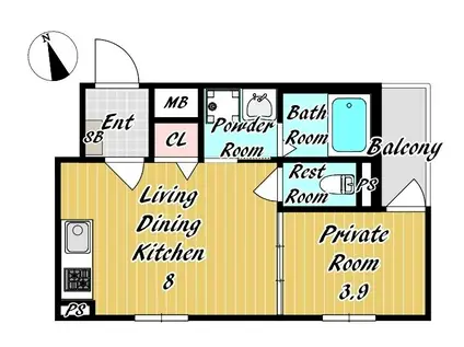 センチュリー昭和町(1LDK/2階)の間取り写真