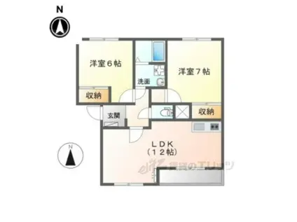 ソレイユ(2LDK/2階)の間取り写真