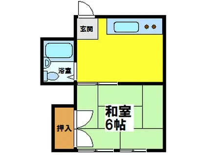 松林コーポ(1K/2階)の間取り写真