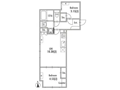 GRAN PASEO大森II(2LDK/2階)の間取り写真