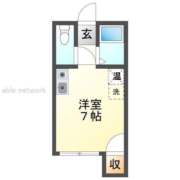 メゾンメール(ワンルーム/1階)の間取り写真