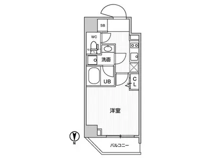 グラシアプレイス錦糸町(1K/4階)の間取り写真