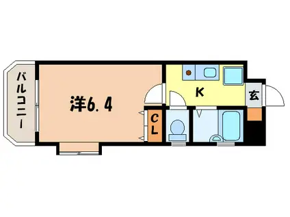 YKハイツ桜町(1K/10階)の間取り写真