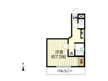 SUN HILLS IKUTA(1K/2階)の間取り写真