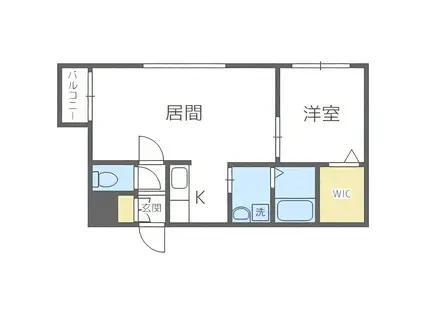 レジーナ南4条(1LDK/2階)の間取り写真