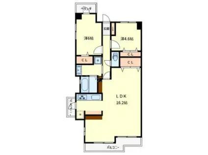 ライオンズマンション三郷駅前(2LDK/2階)の間取り写真