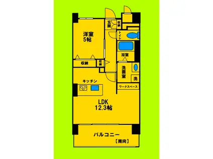 フェリーチェヴィータ(1LDK/5階)の間取り写真