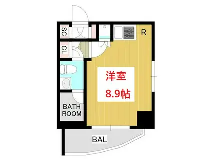 プレミアムキューブ大森(ワンルーム/2階)の間取り写真