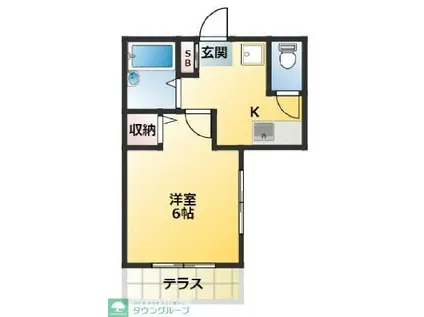 アイル阿佐ヶ谷弐番館(1K/1階)の間取り写真