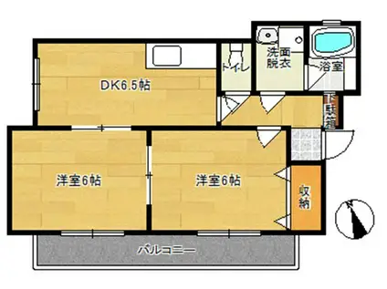 シャルマン深志(2DK/3階)の間取り写真