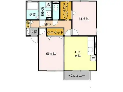 グリーンコート堺東B棟(2DK/1階)の間取り写真