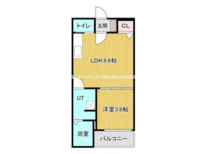 CASA DEL SOL III(1LDK/3階)の間取り写真