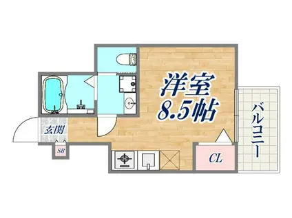 フルール新長田(ワンルーム/3階)の間取り写真