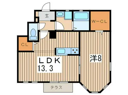 フォレスト三ツ境(1LDK/1階)の間取り写真