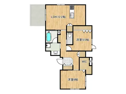 登戸ヘーベルメゾン西棟(2LDK/1階)の間取り写真