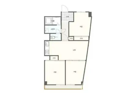 白鷺ビューハイツ(3LDK/6階)の間取り写真