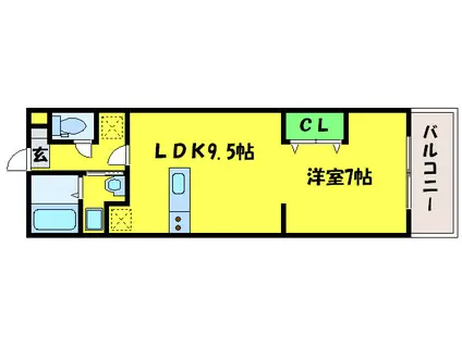 グリフィンドール(1LDK/1階)の間取り写真