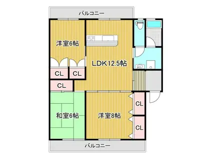 ビレッジ21(3LDK/1階)の間取り写真