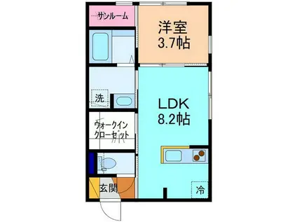 MALIE HALE(1LDK/1階)の間取り写真